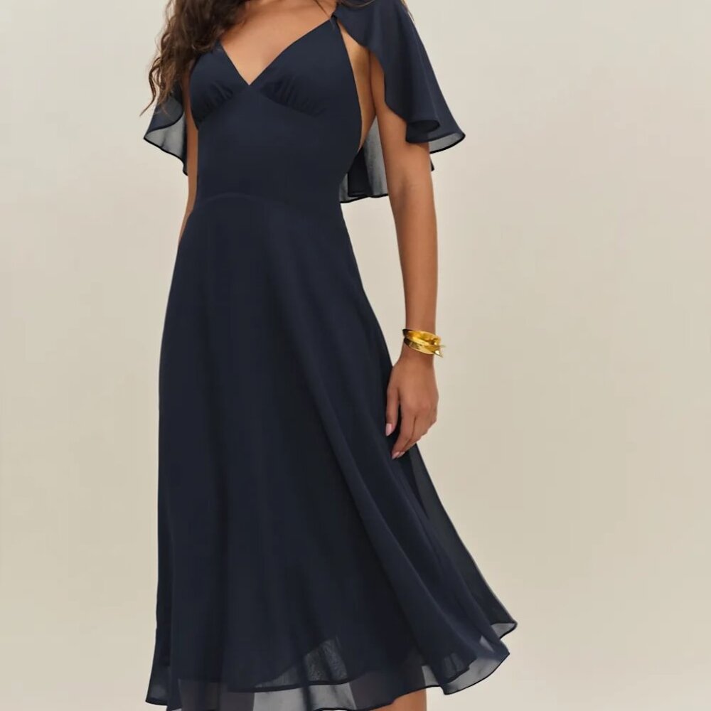 Reformation Pia Dress Blue - Size 4